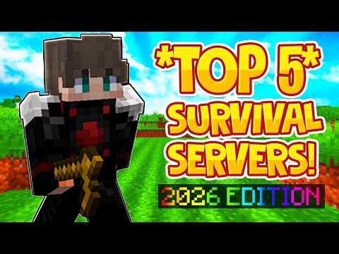 TOP 5 SURVIVAL SERVERS *2026* | Best Minecraft Survival SMP | 1.8/1.19/1.20+ JAVA & BEDROCK SERVER