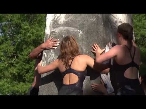 LIVE: US Naval Academy plebes attempt annual greased climb