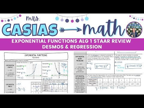 Exponential Functions | Algebra 1 STAAR EOC Test Review Lesson - DESMOS EXPONENTIAL REGRESSION