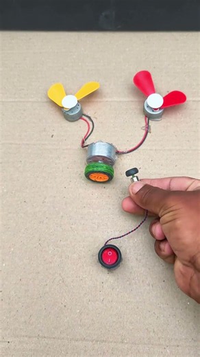 Mini Dynamo Generator Power Transfer In Drone Motor and Two 6v dc fan on _ DC Motor #shorts #dcmotor