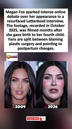 Megan Fox's new look has fans split between surgery rumors and postpartum reality.
