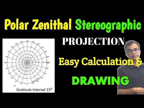 Polar zenithal stereographic projection/Polar zenithal projection northern hemisphere/geography prac