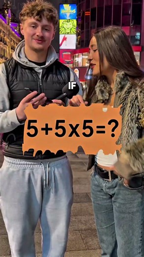 What is 5+5 x 5? It’s simple! #visual #visualpuzzle #streetinterview