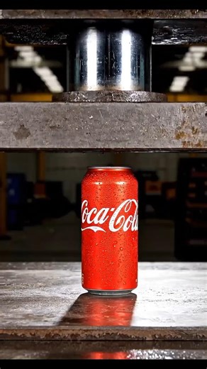 Crushing Soda Cans Under 100 Ton Press! 💥#shorts #satisfying #youtubeshorts #trending#hydraulicpress