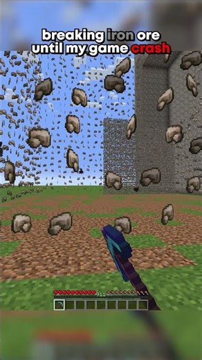 Destroying Iron Ore Until GAME CRASH #minecraft #shorts #extreme #minecraftshorts