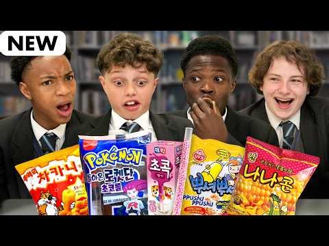 British Students Try Korean School Snacks!!