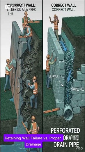 solution Retaining Wall Failure vs. Proper Drainage