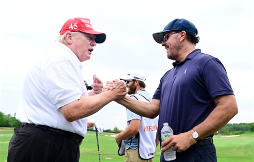 Donald Trump once claimed he beat Phil Mickelson's score on a course