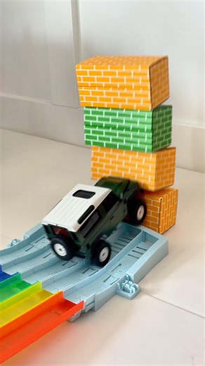 Toy Remote Control Car Crash on Hot Wheels Track #shorts