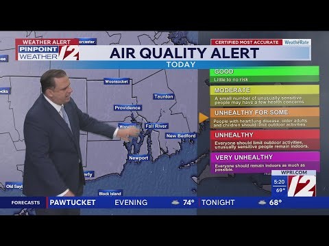 WPRI 12 Weather Forecast for 7/16/26: Air Quality Alert again today with thick wildfire smoke retur