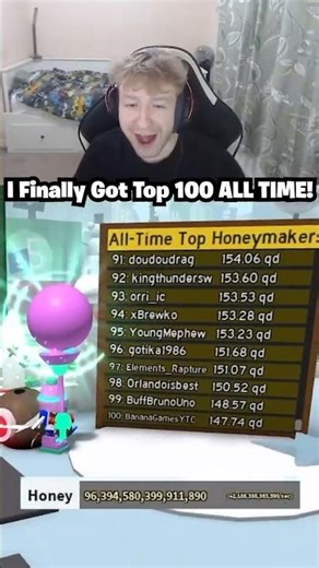 I FINALLY DONE IT! Got Top 100 All Time Honey Leaderboard In Bee Swarm Simulator!
