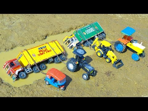 Cartoon Video | TATA Truck HMT Tractor BharatBenz Accident Pulling Tractor AutoRickshaw JCB ? CS Toy