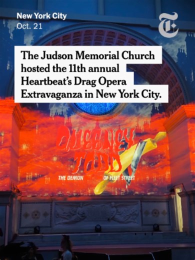 Judson Memorial Church in New York City hosts Heartbeat’s Drag Opera Extravaganza for the 11th year. This year the seasonal event featured, “Queeney Todd: The Demon Bottom of Fleet Street.” #nyc #theater #sweeneytodd #halloweenmakeup