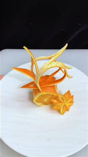 Easy Orange Flower Carving Tutorial#Orange Carving Art and Cutting Skills#Beautiful Orange Carving#