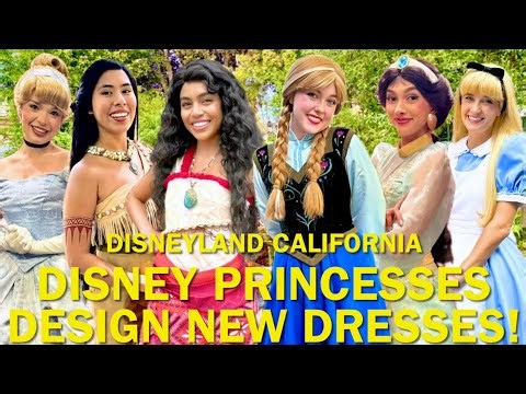Jasmine, Elsa & Disney Characters Pick BEST Princess Dresses & Design NEW Ones, Disneyland #disney 