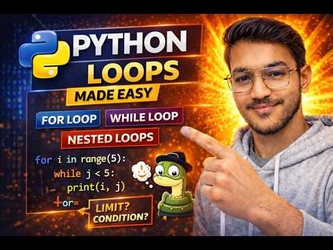 Python Loops Explained in One Video | For Loop & While Loop for Beginners
