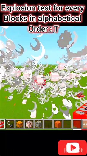 EXPLOSION TEST for every blocks in alphabetical order part 20 #shorts