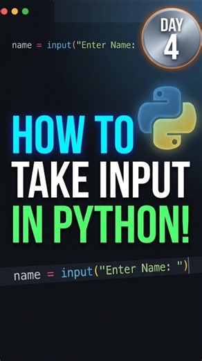 How to Take User Input in Python? 💯 | Day 4/90 Challenge #shorts #python #viral
