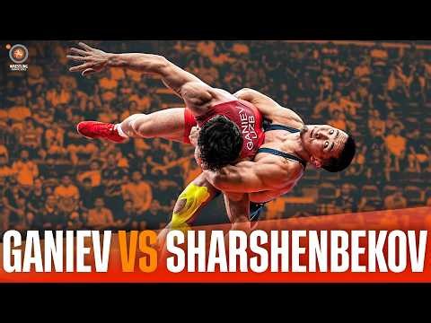 Zholaman SHARSHENBEKOV (KGZ) puts on hand-fighting masterclassis against Alisher GANIEV (UZB)