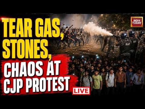 CJP Jantar Mantar Protest LIVE: CJP Protest Turns Violent Again, Miscreants Throw Stones at Police