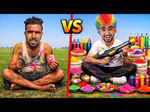 Poor vs Rich Holi Celebration Challenge
