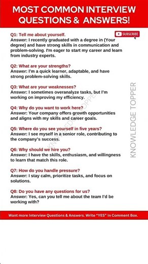 Top 8 Job Interview Questions and Perfect Answers