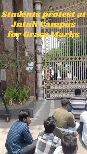 Students staged a protest outside the JNTUH main gate, demanding an increase in grace marks from 0.15% to 0.50% and a one-subject exemption. Police detained student leaders after they entered the university premises without permission.