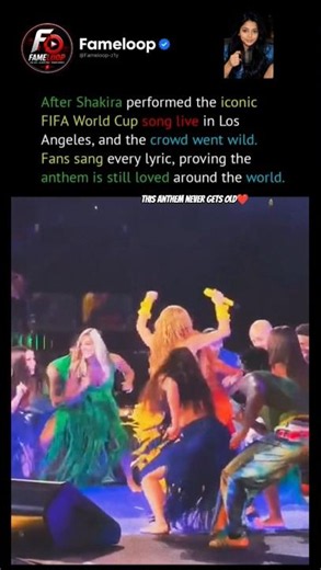 Shakira Performs Waka Waka Live - Crowd Sings Every Word #shorts