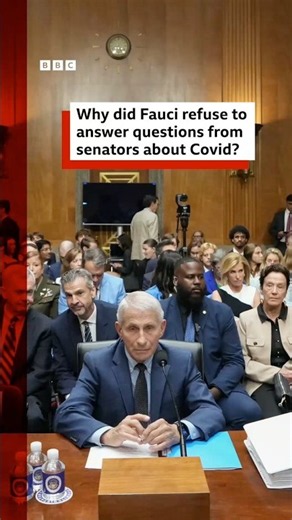 Anthony Fauci refuses to answer questions during US Senate hearing about Covid origins. #BBCNews