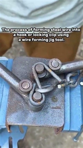 Bending Steel Wire Into Perfect Hooks in 5 Seconds #shorts #WireJig #MetalFabrication