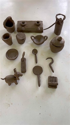 diy how to make miniature handmade kitchen set with clay 🥄new kitchen set toys kitchen set mitti