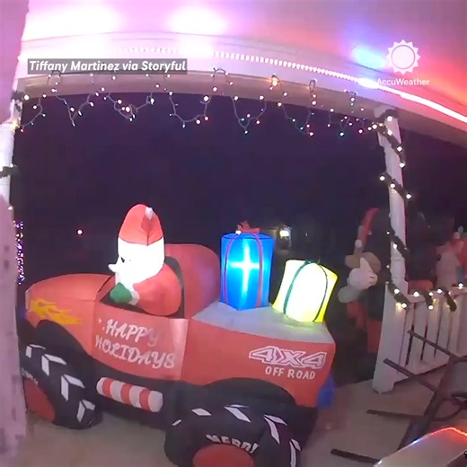 Looks like these inflatables are letting the wind take the reins this Christmas 🎄💨 | AccuWeather