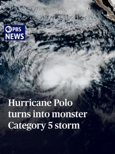 Hurricane Polo off Mexico’s western coast has strengthened into one of the most powerful storms in decades. Polo went from a 50-mph tropical storm on Monday to a monster Category 5 in just one day. Polo is expected to head west, and then turn north, before threatening the Baja peninsula early next week. Even as it remains offshore, ominous skies, and choppy seas have many in Mexico on edge, with high surf and rain creating the threat of flooding for some coastal communities. Also in the Pacific,