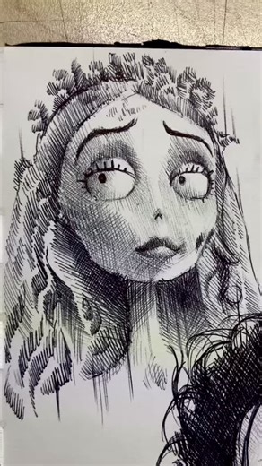 Sketch del cadaver de la novia🦋🦋🦋 #timburton #corpsebrideart #drawing #sketchbook #dibujo | Tish.Tattoo