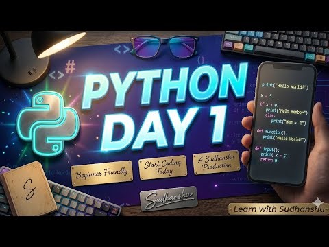 Day 1 Python | Mobile Learning 💡@CodeWithHarry 