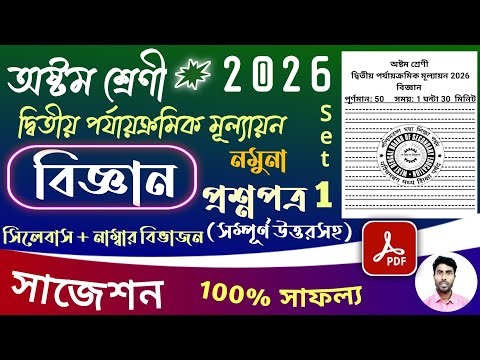 class 8 science 2nd unit test question paper 2026 | class 8 science 2nd unit tes suggestion 2026