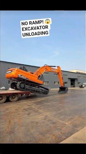 Massive Excavator Unloading Without Ramp | Incredible Operator Skill | Heavy Equipment Action