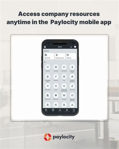 Resources are now available in the Paylocity mobile app, making it easier for employees to access your company’s important documents and links wherever they are.