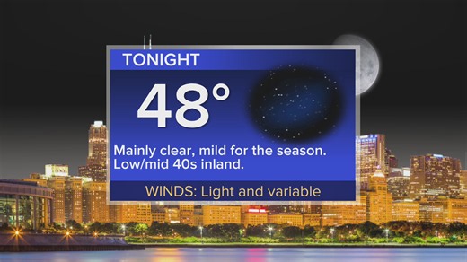 Tonight: Mainly clear, mild for the season