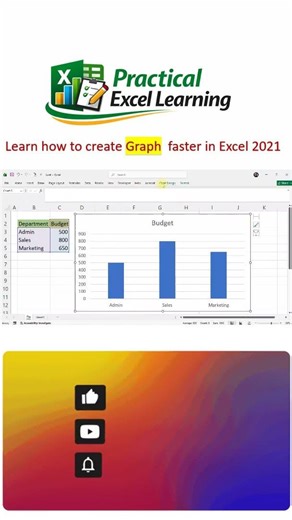Creat Graph in Excel 2021 #excel2021 #graphics