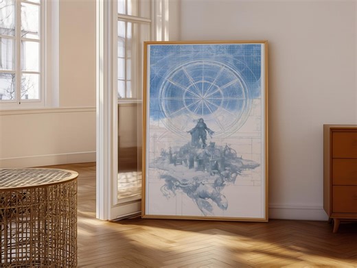 Celestial Astronaut Blueprint Poster | Fantasy Sci Fi Space Art Print - Etsy