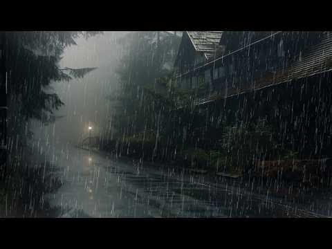 Heavy Rain and Thunder Sounds for Sleeping - No ADS Perfect Thunderstorm for Rest, Live