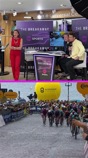 All the emotions during the dramatic stage finish from The Breakaway Live show 😱 #cycling #giro