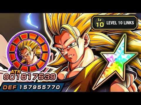 100% INT LR SSJ3 GOKU LEVEL 10 LINKS SHOWCASE!!!!!!!!!!! Dragon Ball Z Dokkan Battle