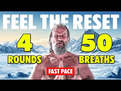 WIM HOF Guided Breathing | 50 Breaths 4 Rounds Fast Pace | Up to 3:00min