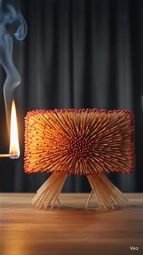 Tiger Made of 10,000 Matchsticks... Then I Set It on Fire #mobile #shorts