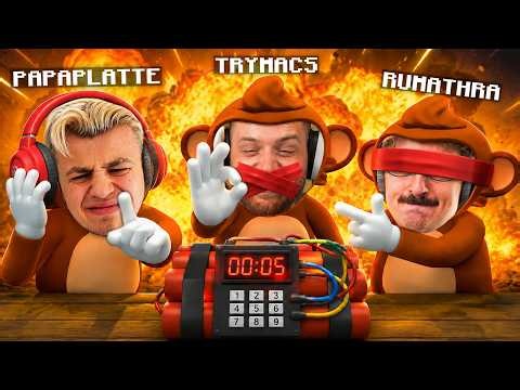 💣😂Blind, Taub & Stumm eine Bombe entschärfen! Papaplatte & Rumathra! - BOMBANANA!