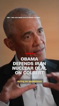 Obama defends Iran nuclear deal on Colbert