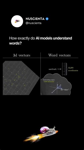 In Transformer architectures, token embeddings map tokens into a high-dimensional vector space where closeness in the space means closeness in semantic meaning. These vectors are dense, trained such that words sharing semantic traits cluster together, allowing the model to measure similarity through dot products (cosine similarity). This spatial arrangement is structured, preserving relationships as directional offsets in the vector space. This property allows for vector arithmetic; in the class