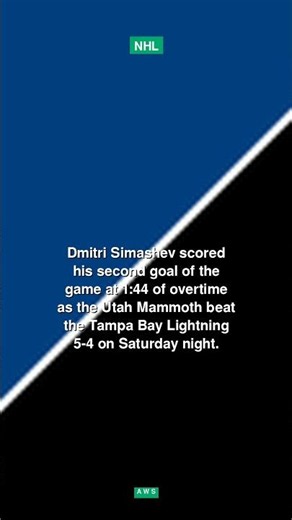 Dmitri Simashev scores his second goal in OT as Mammoth beat Lightning 5-4 #shorts